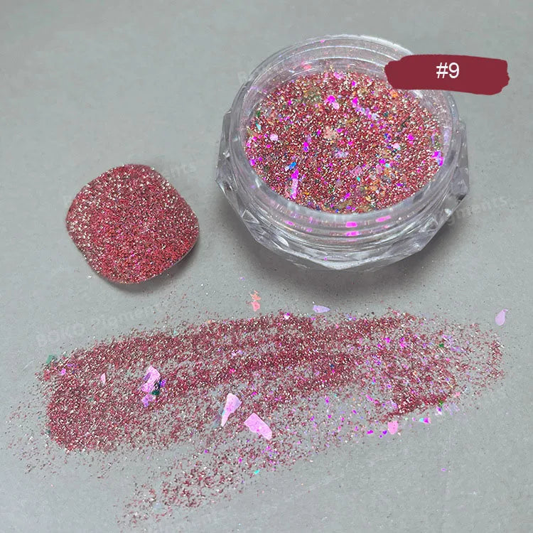 Glittering Nails: Laser Nail Glitter Holographic Powder - Aurora Mirror Dust