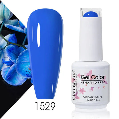 Clou Beaute 15ml Summer Bright Hot Pink Orange HEMA TPO FREE Nail Gel Polish Vernis Semi Permanent Nail Art Pigment Gel Varnish