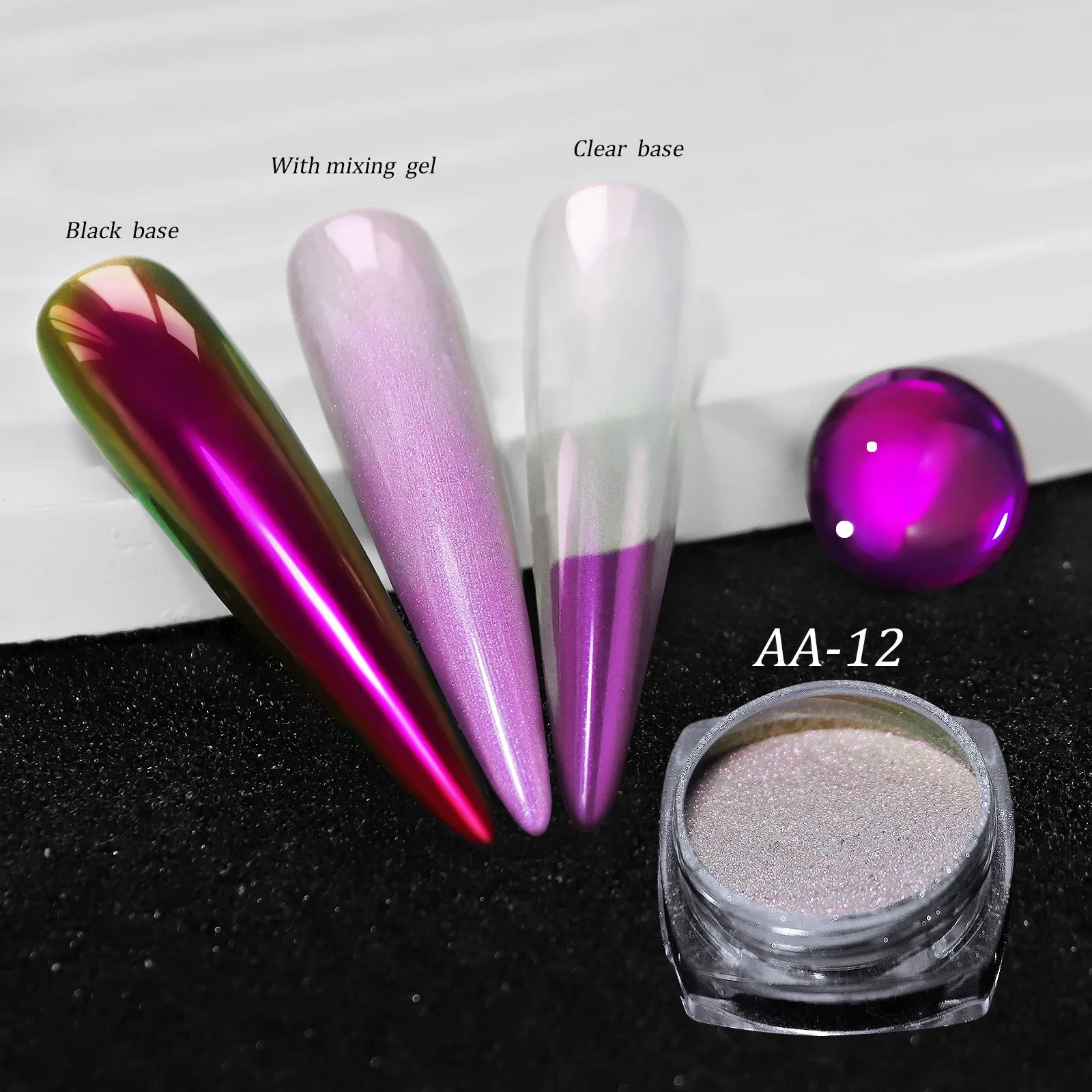 Glittering Nails: Laser Nail Glitter Holographic Powder - Aurora Mirror Dust