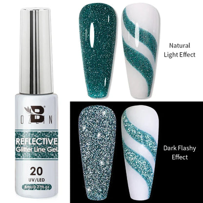 Gel Nail Polish Metallic Liner Gel: Gold & Silver Chrome Nail Polish
