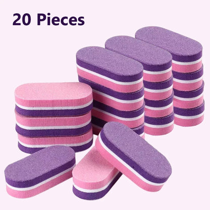 10/20Pcs Mini Nail Buffer Sponge Files, Double Color Buffing Sanding File Pedicure Manicure Tool Acrylic Gel Salon Supplies