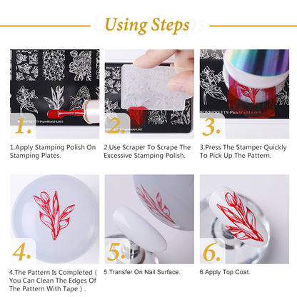 Nail Stamping Polish Set - 25 Colors, Peel Off Latex
