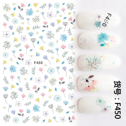 3D Nail Art Decals: Vintage Roses & Butterflies Stickers