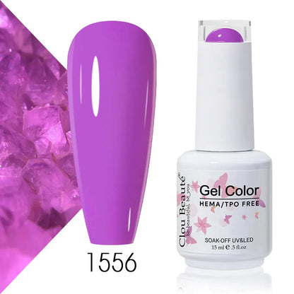 Clou Beaute 15ml Summer Bright Hot Pink Orange HEMA TPO FREE Nail Gel Polish Vernis Semi Permanent Nail Art Pigment Gel Varnish