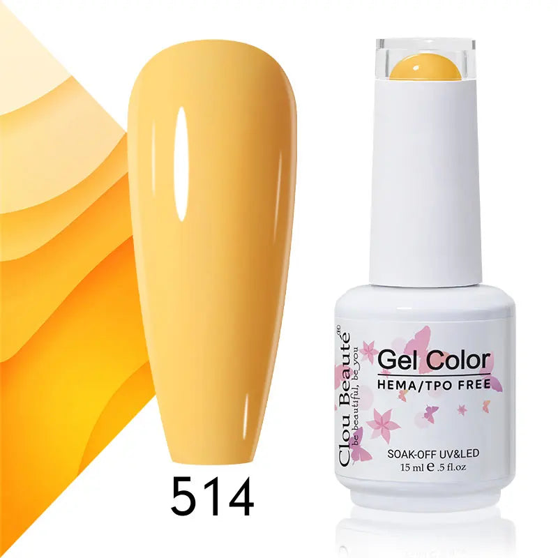 Clou Beaute 15ml Summer Bright Hot Pink Orange HEMA TPO FREE Nail Gel Polish Vernis Semi Permanent Nail Art Pigment Gel Varnish