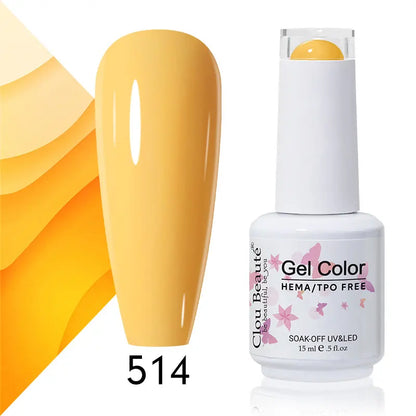 Clou Beaute 15ml Summer Bright Hot Pink Orange HEMA TPO FREE Nail Gel Polish Vernis Semi Permanent Nail Art Pigment Gel Varnish