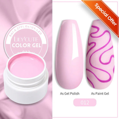 LILYCUTE 8ml Pink Natural Dried Flower Gel Nail Polish Summer Colorful Fairy Series Manicure Painting Soak Off Nail Art UV Gel