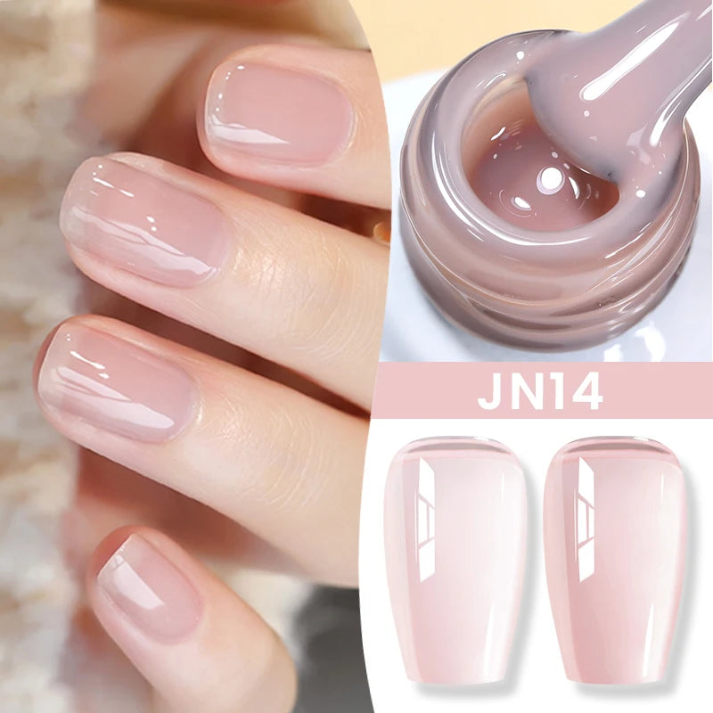 Jelly Nude Gel Nail Polish 10ml - Light Pink Peach UV Cure