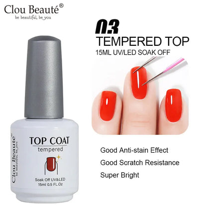 Clou Beaute 15ml Summer Bright Hot Pink Orange HEMA TPO FREE Nail Gel Polish Vernis Semi Permanent Nail Art Pigment Gel Varnish