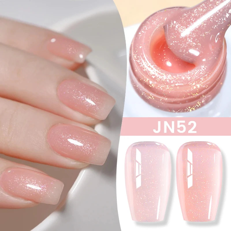 Jelly Nude Gel Nail Polish 10ml - Light Pink Peach UV Cure