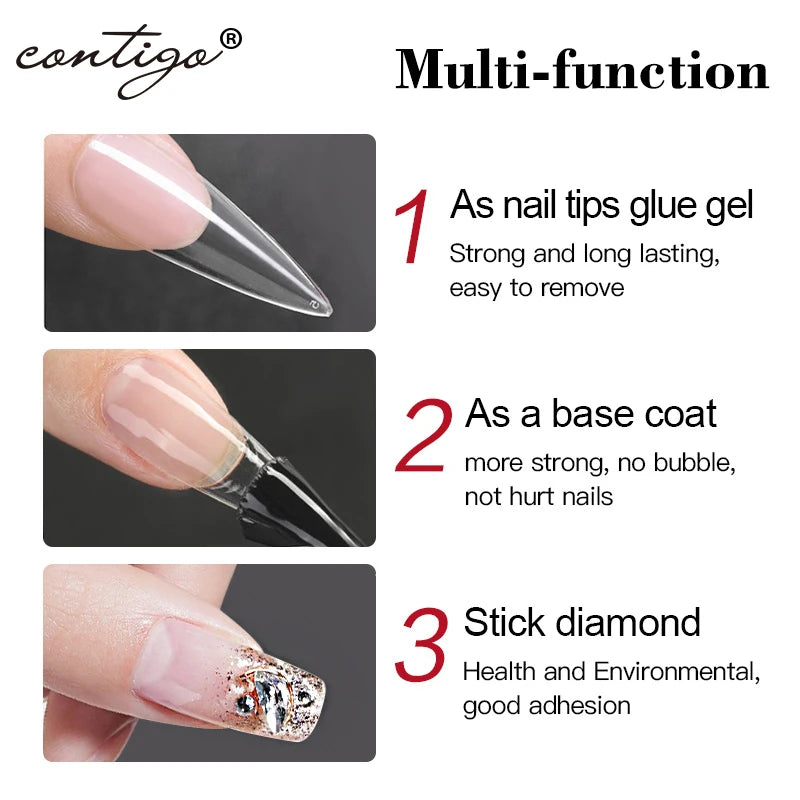 UV Nail Glue Gel 7.5ml - Strong Hold for False Nails