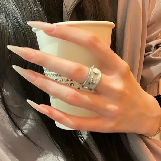 Long Stiletto Almond False Nails - 24Pcs with Glue
