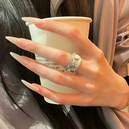 Long Stiletto Almond False Nails - 24Pcs with Glue