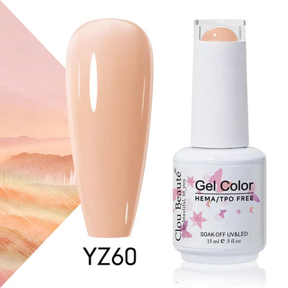 Clou Beaute 15ml Summer Bright Hot Pink Orange HEMA TPO FREE Nail Gel Polish Vernis Semi Permanent Nail Art Pigment Gel Varnish