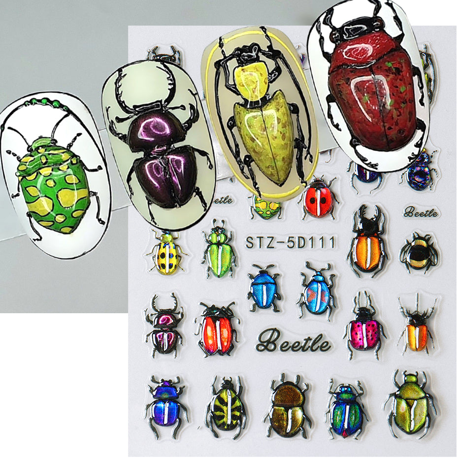 Insect Dragonfly 5D Nail Art Stickers - Y2K Summer Manicure Decals