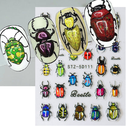 Insect Dragonfly 5D Nail Art Stickers - Y2K Summer Manicure Decals