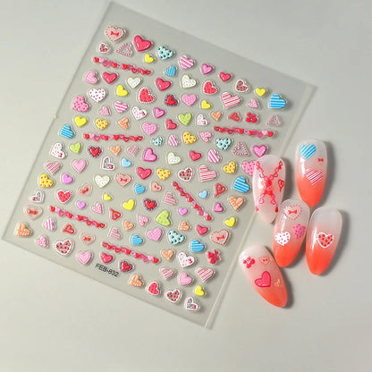 5D Flower Rose Nail Art Stickers - Cherry Blossom & Fruit Art