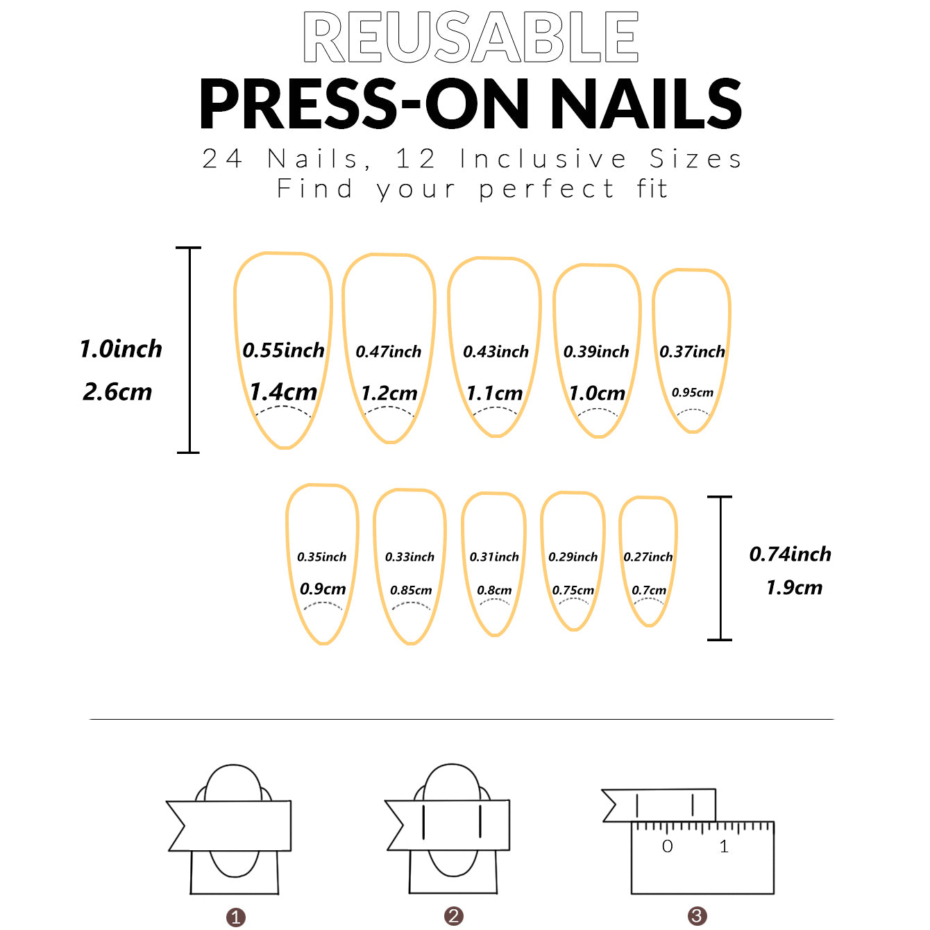 Red Almond Fake Nails - 24PCS Elegant Full Coverage