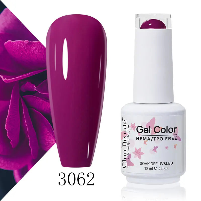 Clou Beaute 15ml Summer Bright Hot Pink Orange HEMA TPO FREE Nail Gel Polish Vernis Semi Permanent Nail Art Pigment Gel Varnish