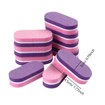 10/20Pcs Mini Nail Buffer Sponge Files, Double Color Buffing Sanding File Pedicure Manicure Tool Acrylic Gel Salon Supplies