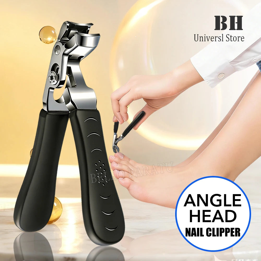 Angle Head Nail Clippers with Large Opening Anti-Splash Storage Toenail Clippers for the Elderly Thick Toenails Pedicure Tools