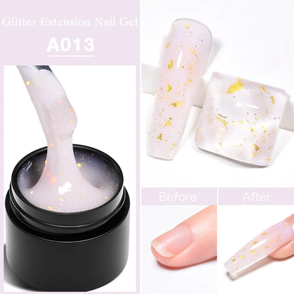 3D Thread Shell Gel Nail Polish - White, Pink, Purple Pearl