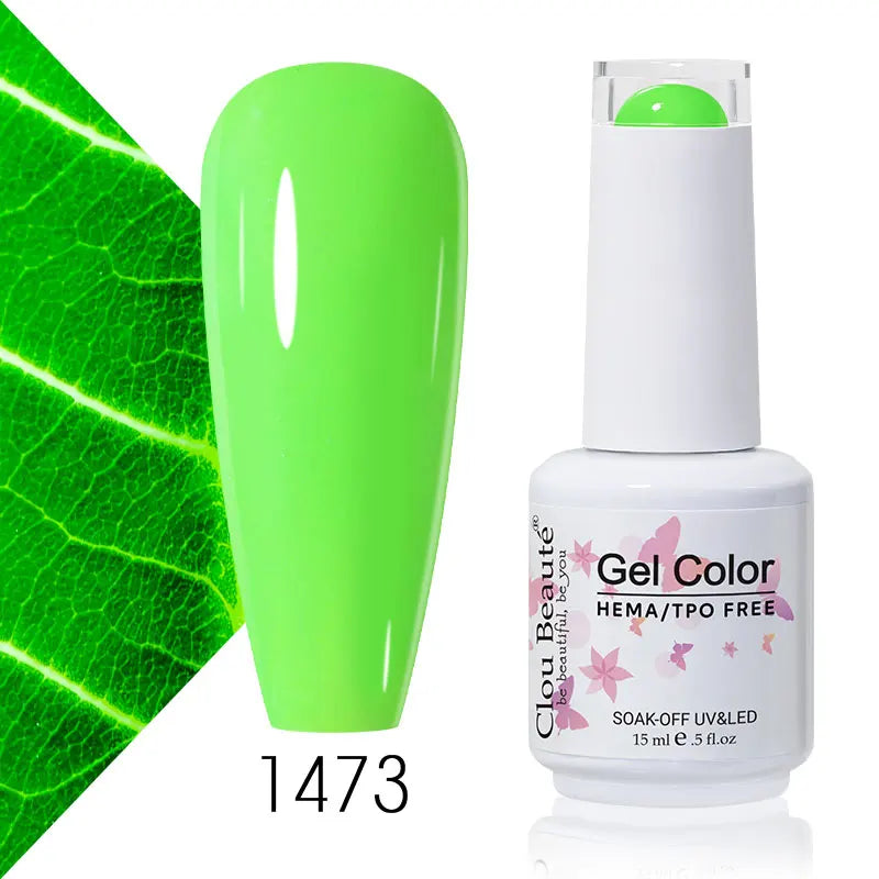 Clou Beaute 15ml Summer Bright Hot Pink Orange HEMA TPO FREE Nail Gel Polish Vernis Semi Permanent Nail Art Pigment Gel Varnish