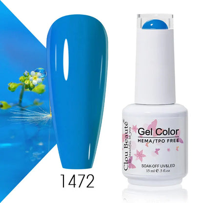 Clou Beaute 15ml Summer Bright Hot Pink Orange HEMA TPO FREE Nail Gel Polish Vernis Semi Permanent Nail Art Pigment Gel Varnish