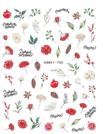3D Nail Art Decals: Vintage Roses & Butterflies Stickers