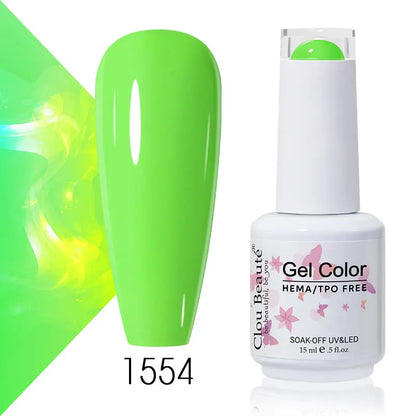 Clou Beaute 15ml Summer Bright Hot Pink Orange HEMA TPO FREE Nail Gel Polish Vernis Semi Permanent Nail Art Pigment Gel Varnish