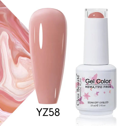 Clou Beaute 15ml Summer Bright Hot Pink Orange HEMA TPO FREE Nail Gel Polish Vernis Semi Permanent Nail Art Pigment Gel Varnish