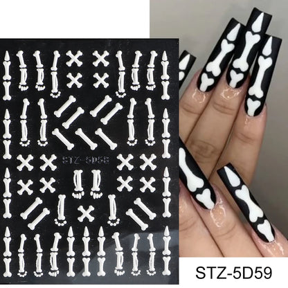 Insect Dragonfly 5D Nail Art Stickers - Y2K Summer Manicure Decals