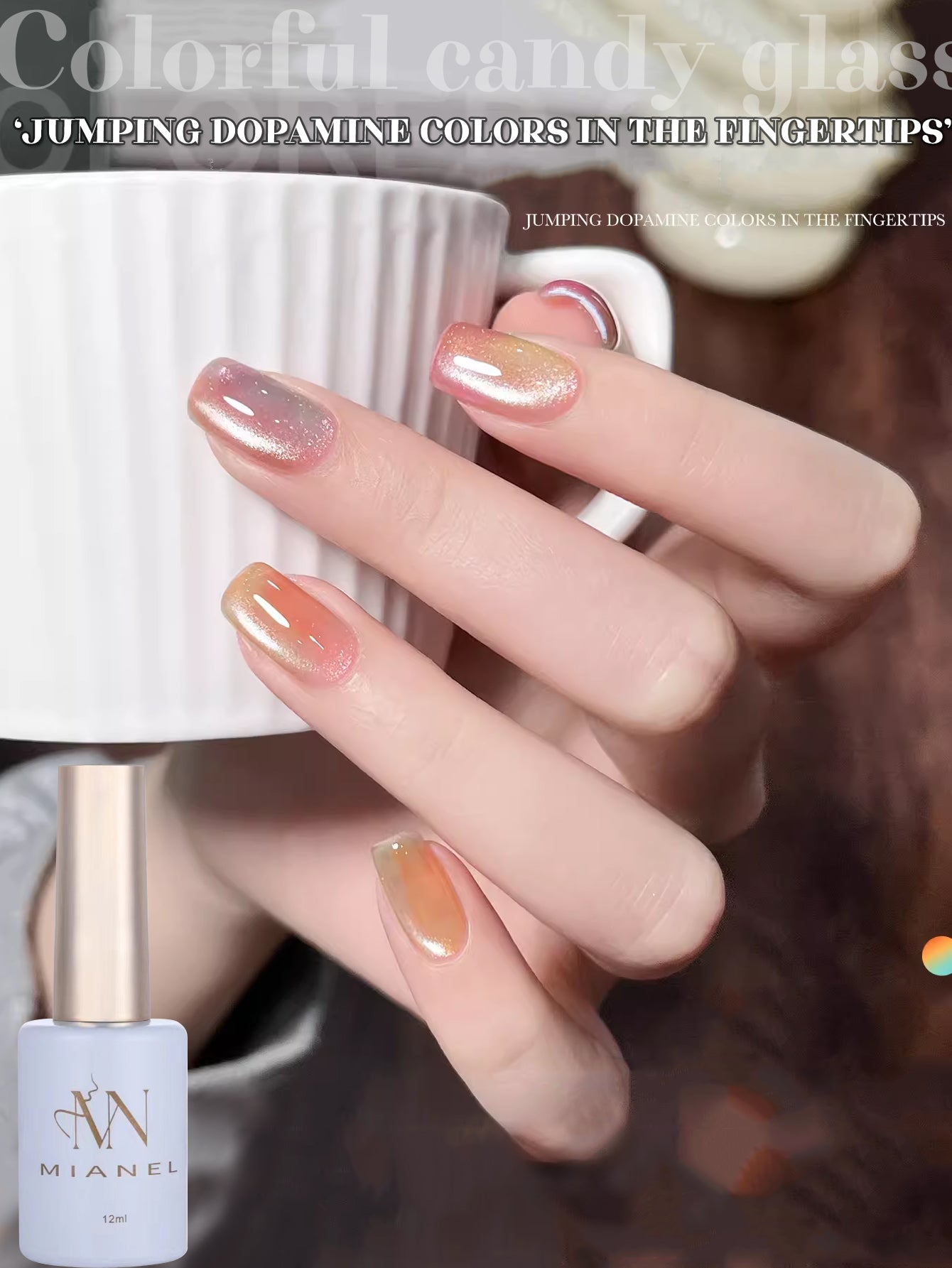 MIANEL Gel Nail Polish 12ML - Candy Glass Finish, 1-10pcs
