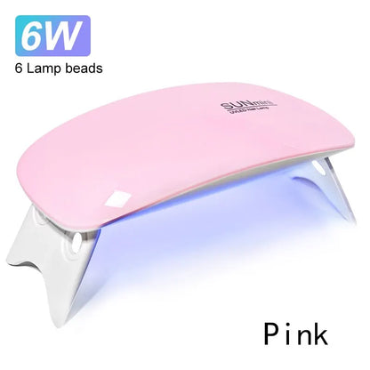 6W Mini Nail Dryer: Portable LED UV Lamp for Home Manicure
