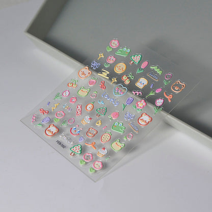 5D Flower Rose Nail Art Stickers - Cherry Blossom & Fruit Art