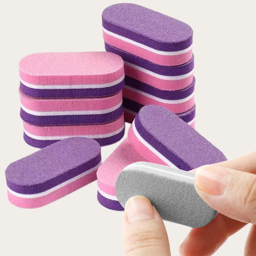 10/20Pcs Mini Nail Buffer Sponge Files, Double Color Buffing Sanding File Pedicure Manicure Tool Acrylic Gel Salon Supplies