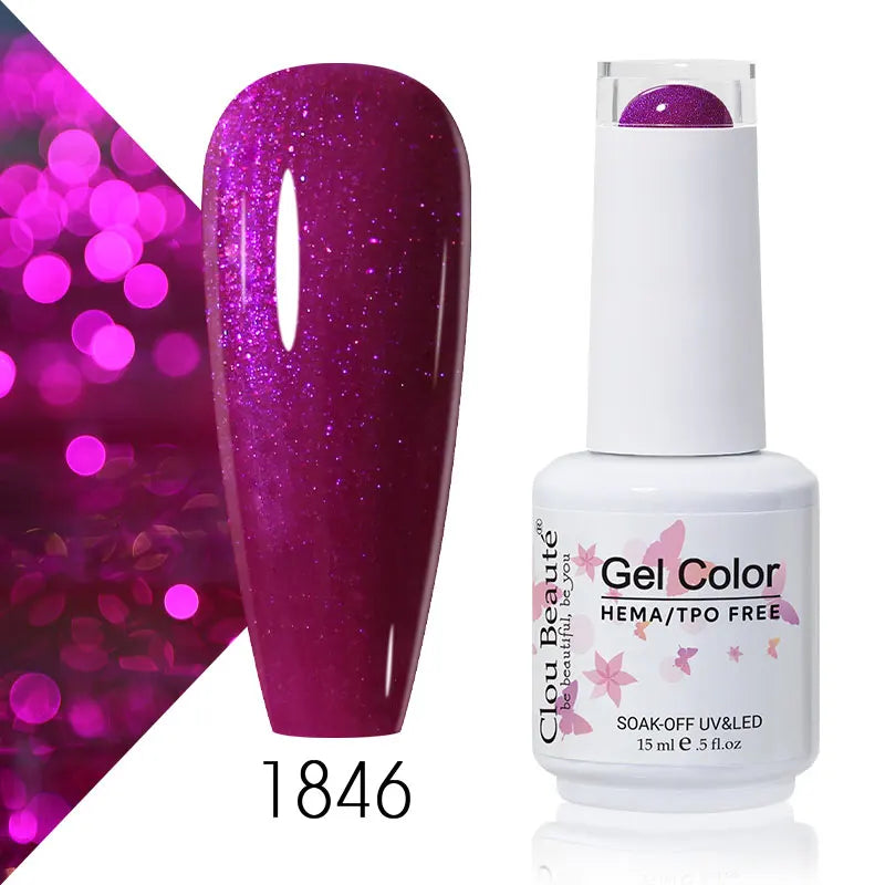 Clou Beaute 15ml Summer Bright Hot Pink Orange HEMA TPO FREE Nail Gel Polish Vernis Semi Permanent Nail Art Pigment Gel Varnish