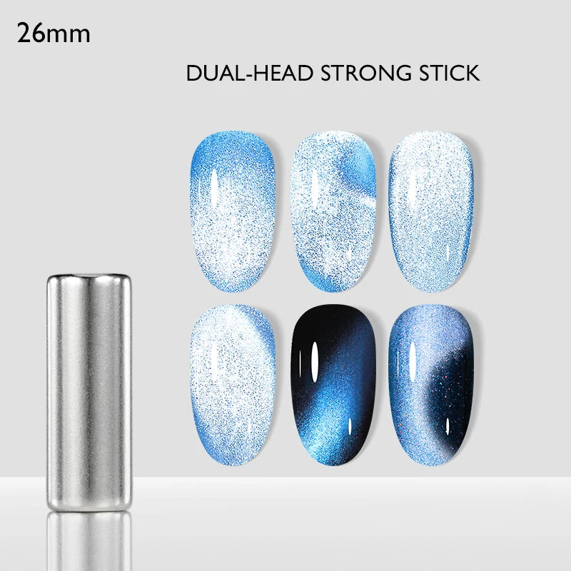 MEET ACROSS Guava & Grape Color Cat Magnetic Gel Green Glass Bead Cat Eye Gel Soak Off UV Gel Nail Art Varnish Salon Home DIY
