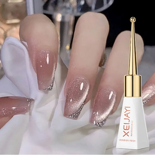 8ml Laser Aurora Glitter Nail Gel Polish Galaxy Pink Blue Sparking Nail Polish SemiPermanent UV Mermaid Gel Functional Top Coat