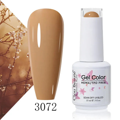 Clou Beaute 15ml Summer Bright Hot Pink Orange HEMA TPO FREE Nail Gel Polish Vernis Semi Permanent Nail Art Pigment Gel Varnish