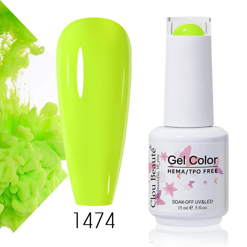 Clou Beaute 15ml Summer Bright Hot Pink Orange HEMA TPO FREE Nail Gel Polish Vernis Semi Permanent Nail Art Pigment Gel Varnish