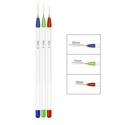 Nail Brushes: Acrylic Nail Art Pens Set - 3D Tips & UV Gel Brushes