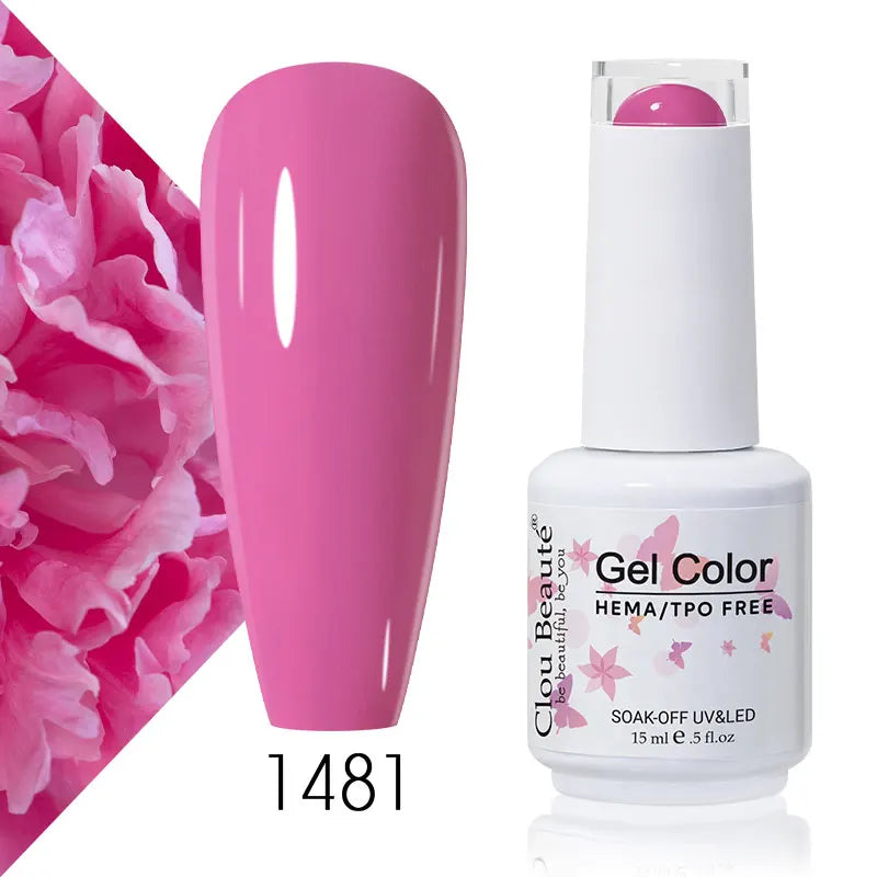 Clou Beaute 15ml Summer Bright Hot Pink Orange HEMA TPO FREE Nail Gel Polish Vernis Semi Permanent Nail Art Pigment Gel Varnish