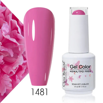 Clou Beaute 15ml Summer Bright Hot Pink Orange HEMA TPO FREE Nail Gel Polish Vernis Semi Permanent Nail Art Pigment Gel Varnish