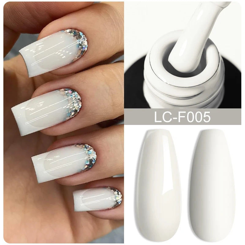 LILYCUTE 8ml Pink Natural Dried Flower Gel Nail Polish Summer Colorful Fairy Series Manicure Painting Soak Off Nail Art UV Gel