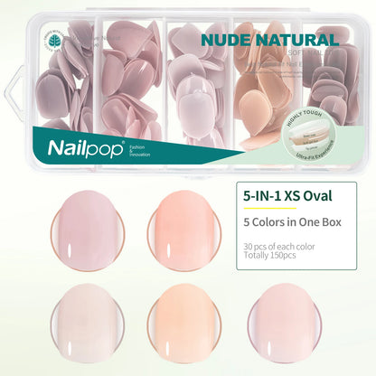 Press On Nails: Nailpop Ultra Fit Extra Short/Medium Nude Gel