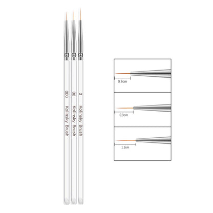Nail Brushes: Acrylic Nail Art Pens Set - 3D Tips & UV Gel Brushes