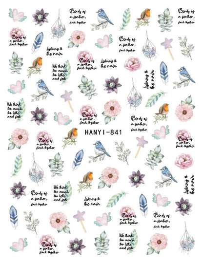 3D Nail Art Decals: Vintage Roses & Butterflies Stickers
