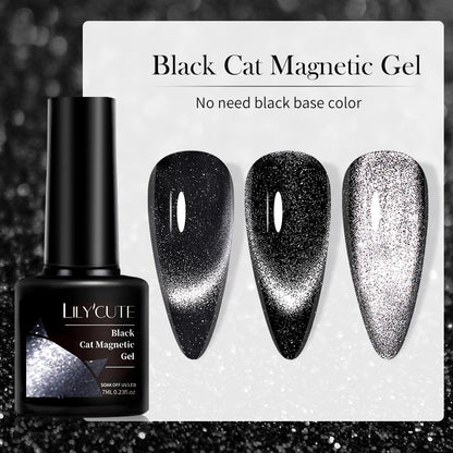 LILYCUTE 7ml Reflective Cat Magnetic Gel Nail Polish Dynamic Double Light Magnet Gel Polish Semi Permanent UV Gel For Nail Art