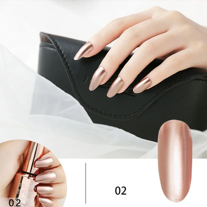 Gel Nail: 12 Colors Mirror Polish - Long-lasting Metallic Nail Gel